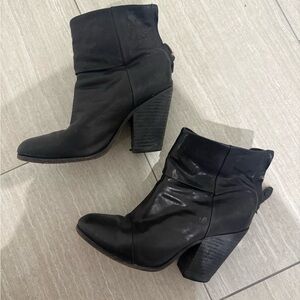 rag & bone Sleek Black Leather Heeled Boots